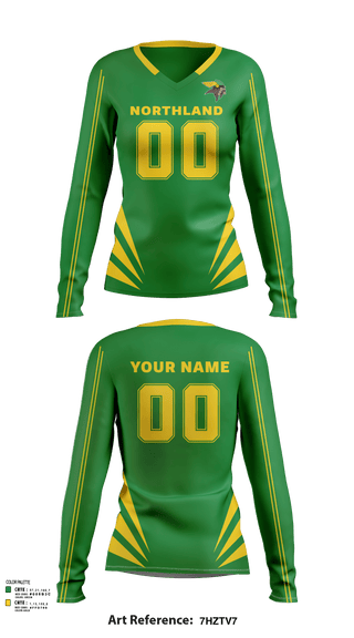 Women's Long Sleeve Vneck Shirt, Northland High School Volleyball, Women's Volleyball, Teamtime, Team time, sublimation, custom sports apparel, team uniforms, spirit wear, spiritwear, sports uniforms, custom shirts, team store, custom team store, fundraiser sports, apparel fundraiser