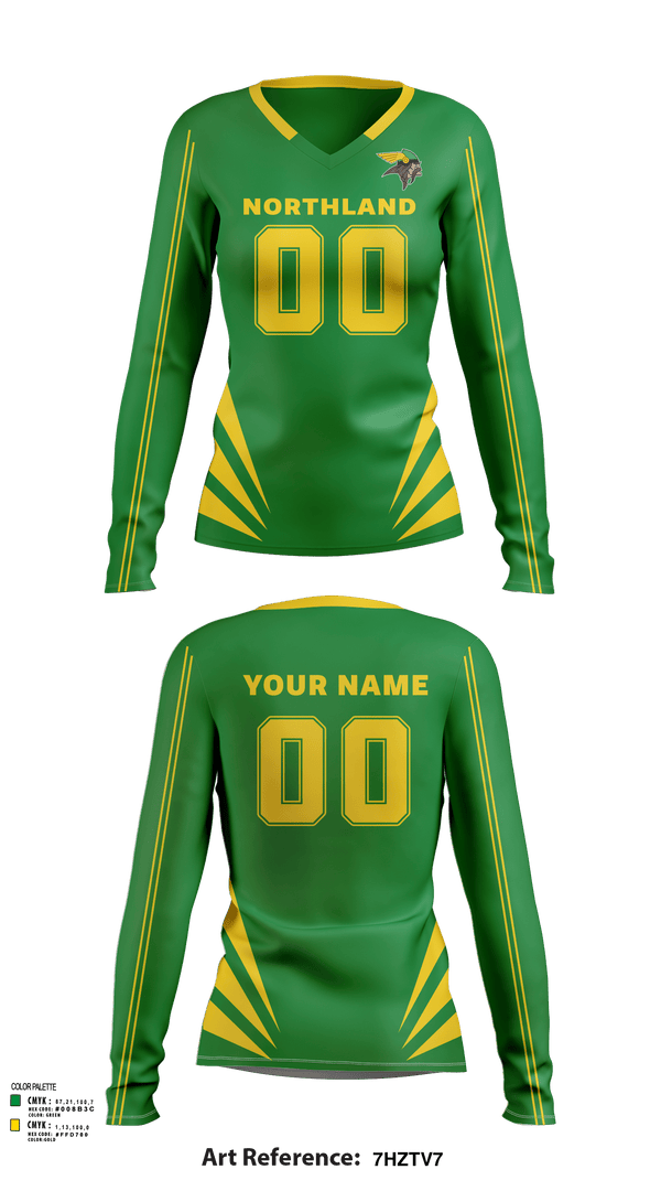 Women's Long Sleeve Vneck Shirt, Northland High School Volleyball, Women's Volleyball, Teamtime, Team time, sublimation, custom sports apparel, team uniforms, spirit wear, spiritwear, sports uniforms, custom shirts, team store, custom team store, fundraiser sports, apparel fundraiser