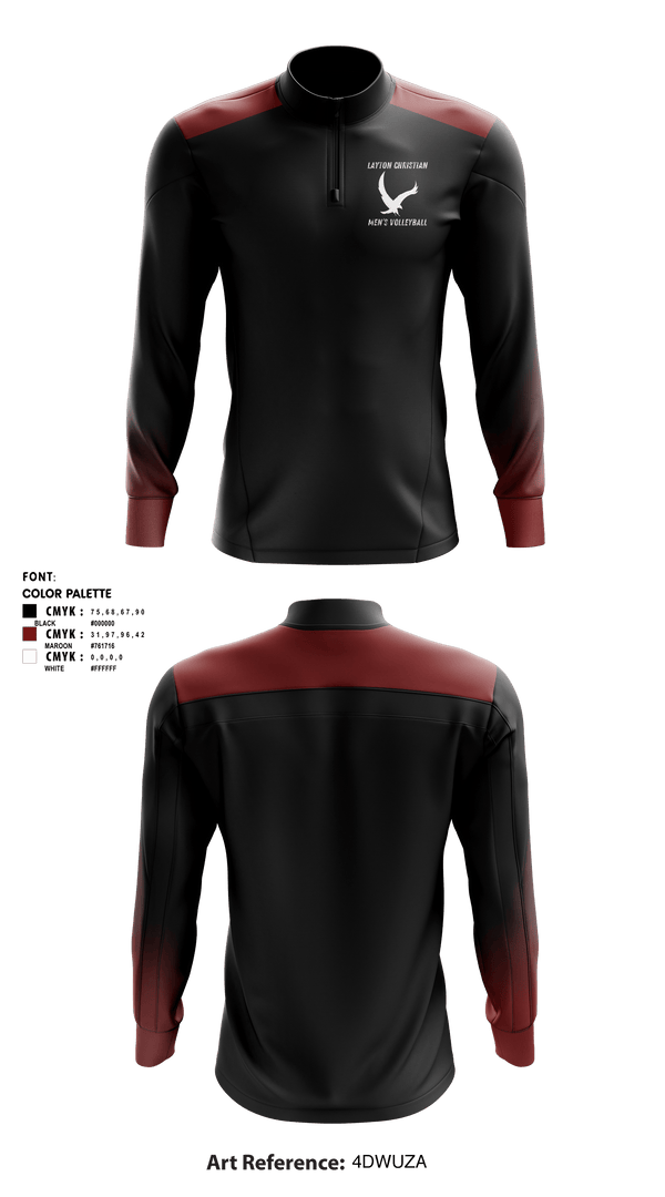 Quarter Zip Jacket, Eagles, Men's Volleyball, Teamtime, Team time, sublimation, custom sports apparel, team uniforms, spirit wear, spiritwear, sports uniforms, custom shirts, team store, custom team store, fundraiser sports, apparel fundraiser