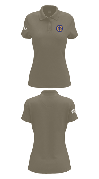 Women's Short Sleeve Performance Polo, A CO 2-113th, Army, Teamtime, Team time, sublimation, custom sports apparel, team uniforms, spirit wear, spiritwear, sports uniforms, custom shirts, team store, custom team store, fundraiser sports, apparel fundraiser