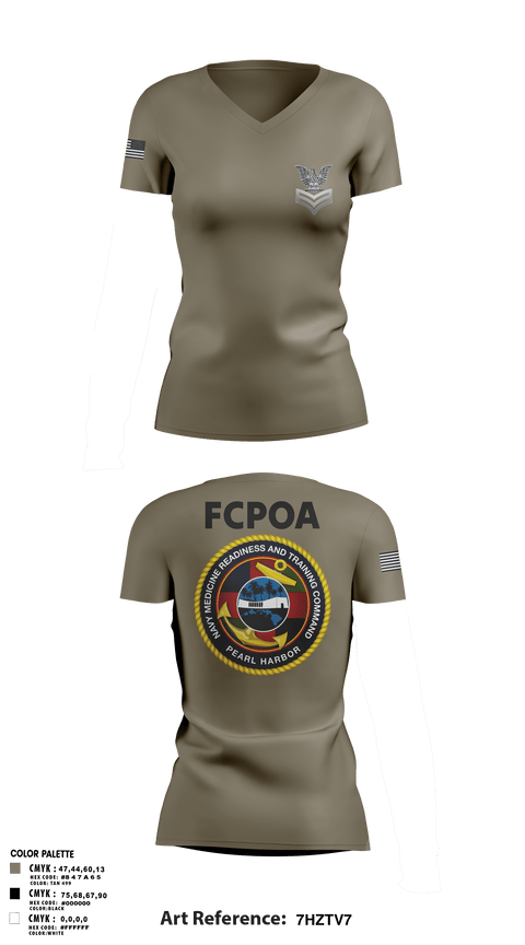 Women's Short Sleeve Vneck Shirt, NMRTC-PH FCPOA, Navy, Teamtime, Team time, sublimation, custom sports apparel, team uniforms, spirit wear, spiritwear, sports uniforms, custom shirts, team store, custom team store, fundraiser sports, apparel fundraiser