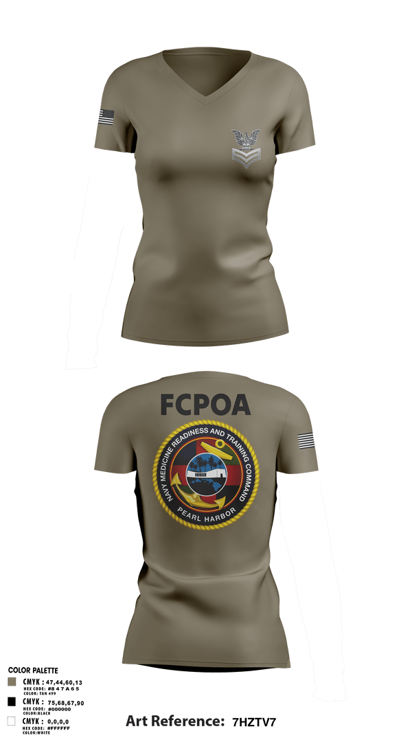 Women's Short Sleeve Vneck Shirt, NMRTC-PH FCPOA, Navy, Teamtime, Team time, sublimation, custom sports apparel, team uniforms, spirit wear, spiritwear, sports uniforms, custom shirts, team store, custom team store, fundraiser sports, apparel fundraiser