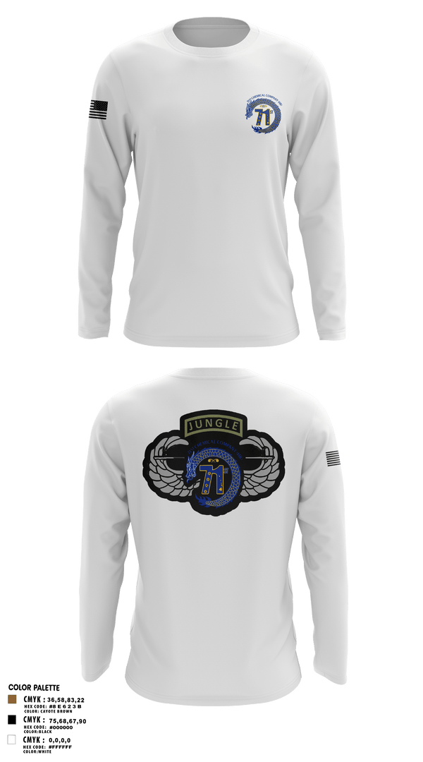 Long Sleeve Performance Shirt, 71st Chemical Company (HR), Army, Teamtime, Team time, sublimation, custom sports apparel, team uniforms, spirit wear, spiritwear, sports uniforms, custom shirts, team store, custom team store, fundraiser sports, apparel fundraiser