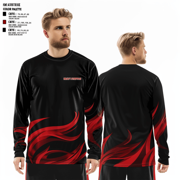 Long Sleeve Performance Shirt, Heavy Steppas, Men's Basketball, Teamtime, Team time, sublimation, custom sports apparel, team uniforms, spirit wear, spiritwear, sports uniforms, custom shirts, team store, custom team store, fundraiser sports, apparel fundraiser