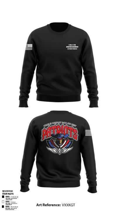 C Co. 2-210 Aviation Regiment (Structures) 22020258 Crew Neck Sweatshirt - 1