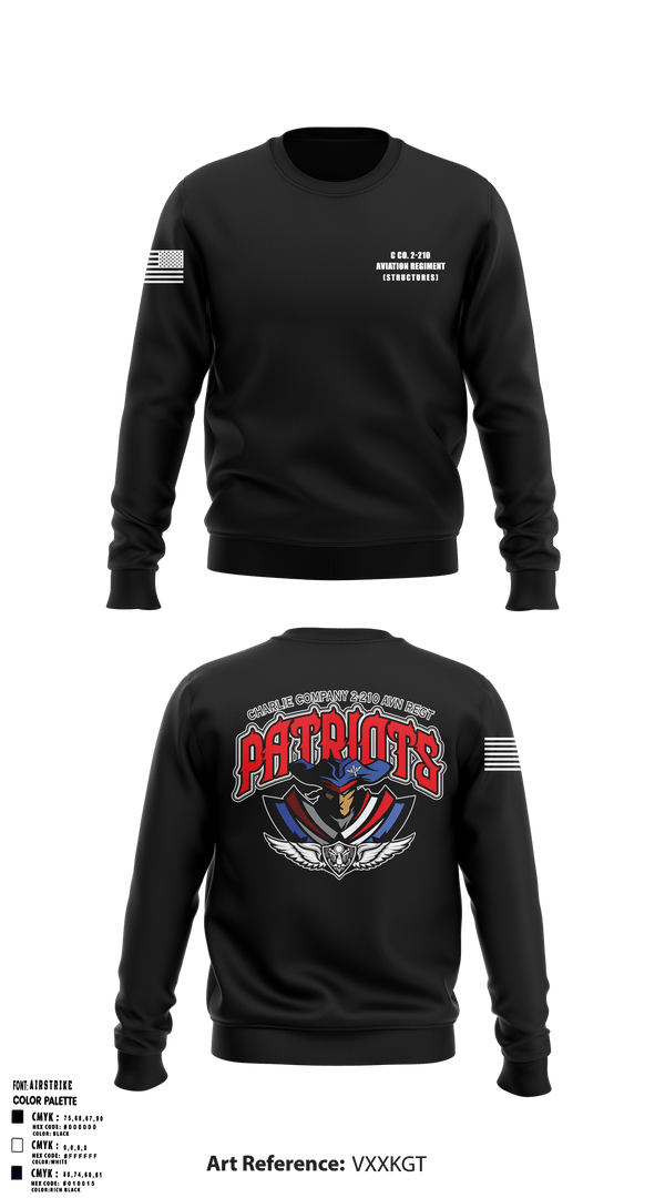 Crew Neck Sweatshirt, C Co. 2-210 Aviation Regiment (Structures), , Teamtime, Team time, sublimation, custom sports apparel, team uniforms, spirit wear, spiritwear, sports uniforms, custom shirts, team store, custom team store, fundraiser sports, apparel fundraiser