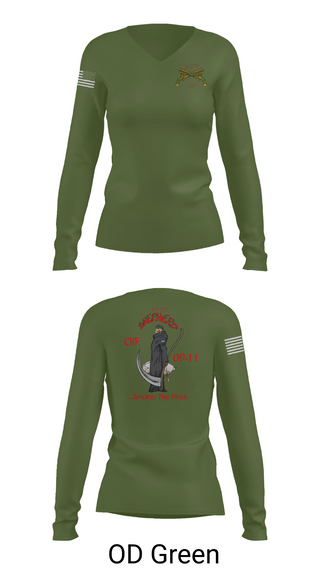 Women's Long Sleeve Vneck Shirt, , Army, Teamtime, Team time, sublimation, custom sports apparel, team uniforms, spirit wear, spiritwear, sports uniforms, custom shirts, team store, custom team store, fundraiser sports, apparel fundraiser