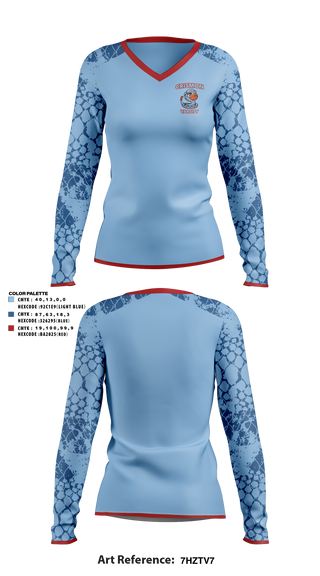 Women's Long Sleeve Vneck Shirt, Crismon Rattlers, Women's Basketball, Teamtime, Team time, sublimation, custom sports apparel, team uniforms, spirit wear, spiritwear, sports uniforms, custom shirts, team store, custom team store, fundraiser sports, apparel fundraiser