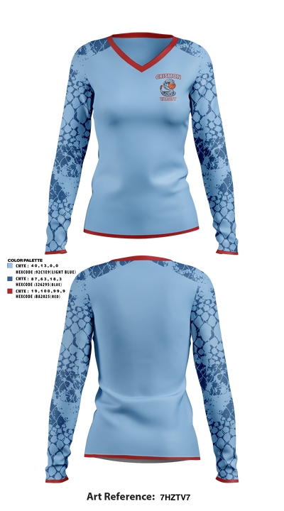 Crismon Rattlers 55873253 Women's Long Sleeve V-neck Shirt - 17