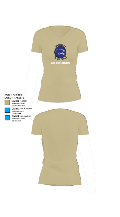 VAQ-139 Cougars 17202131 Women's Short Sleeve V-neck Shirt - 80