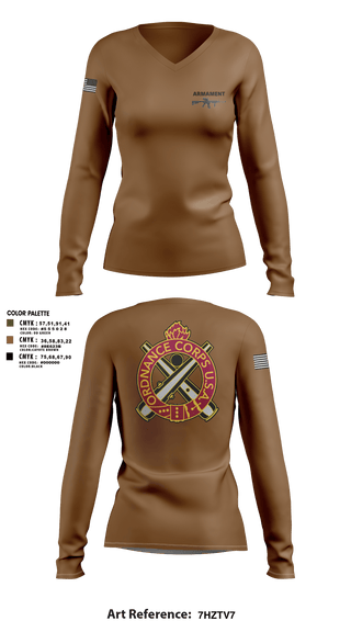 Women's Long Sleeve Vneck Shirt, Armament, Army, Teamtime, Team time, sublimation, custom sports apparel, team uniforms, spirit wear, spiritwear, sports uniforms, custom shirts, team store, custom team store, fundraiser sports, apparel fundraiser
