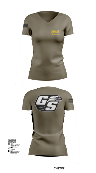 Women's Short Sleeve Vneck Shirt, GASOU ROTC Ranger Challenge, , Teamtime, Team time, sublimation, custom sports apparel, team uniforms, spirit wear, spiritwear, sports uniforms, custom shirts, team store, custom team store, fundraiser sports, apparel fundraiser