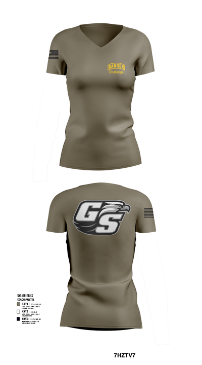 GASOU ROTC Ranger Challenge 95229056 Women's Short Sleeve V-neck Shirt - 51