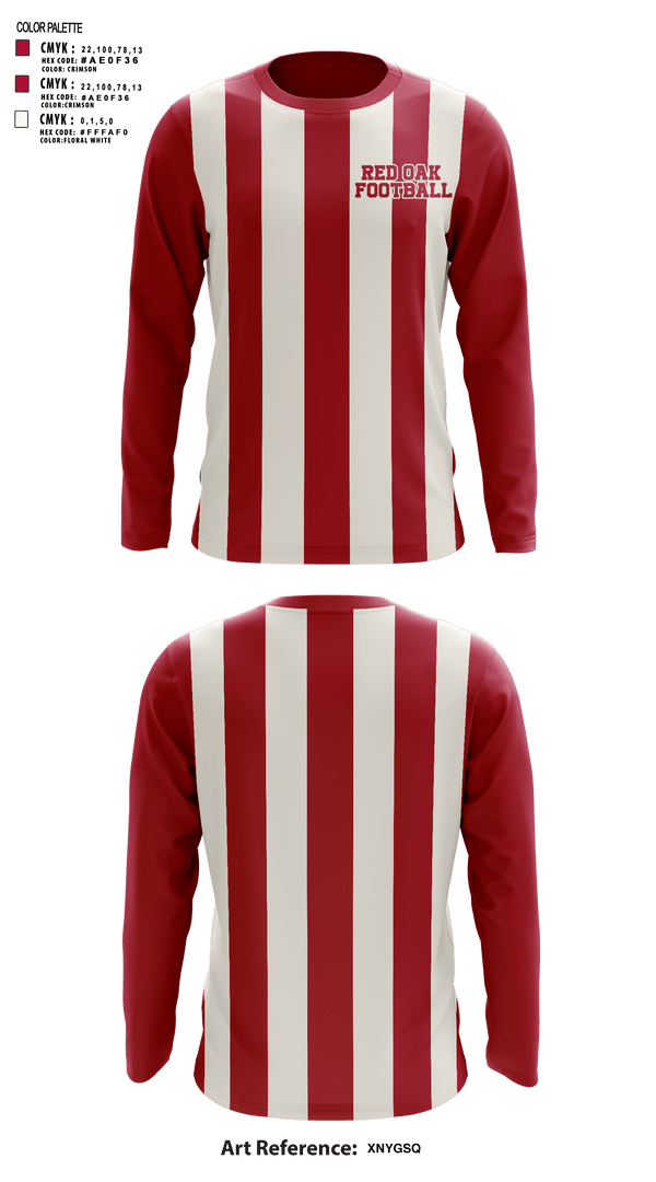 Long Sleeve Performance Shirt, Red oak, Football, Teamtime, Team time, sublimation, custom sports apparel, team uniforms, spirit wear, spiritwear, sports uniforms, custom shirts, team store, custom team store, fundraiser sports, apparel fundraiser