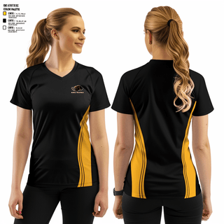 Women's Short Sleeve Vneck Shirt, Manila Middle School Volleyball, Women's Volleyball, Teamtime, Team time, sublimation, custom sports apparel, team uniforms, spirit wear, spiritwear, sports uniforms, custom shirts, team store, custom team store, fundraiser sports, apparel fundraiser