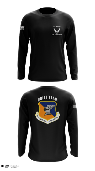 Long Sleeve Performance Shirt, WBHS AFJROTC, Air Force, Teamtime, Team time, sublimation, custom sports apparel, team uniforms, spirit wear, spiritwear, sports uniforms, custom shirts, team store, custom team store, fundraiser sports, apparel fundraiser