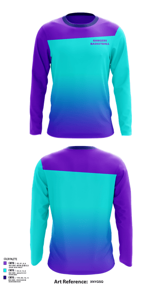 Long Sleeve Performance Shirt, Rangers, Men's Basketball, Teamtime, Team time, sublimation, custom sports apparel, team uniforms, spirit wear, spiritwear, sports uniforms, custom shirts, team store, custom team store, fundraiser sports, apparel fundraiser
