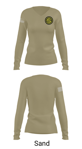 Women's Long Sleeve Vneck Shirt, OCS 117th RTI, National Guard, Teamtime, Team time, sublimation, custom sports apparel, team uniforms, spirit wear, spiritwear, sports uniforms, custom shirts, team store, custom team store, fundraiser sports, apparel fundraiser