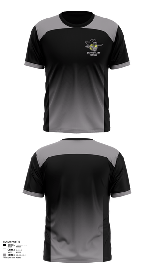 Short Sleeve Performance Shirt, Erie Lady Outlaws, Softball, Teamtime, Team time, sublimation, custom sports apparel, team uniforms, spirit wear, spiritwear, sports uniforms, custom shirts, team store, custom team store, fundraiser sports, apparel fundraiser