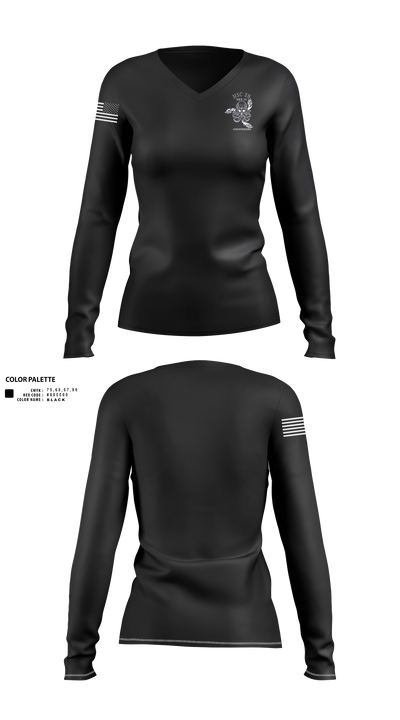 HSC-28 24989538 Women's Long Sleeve V-neck Shirt - 40