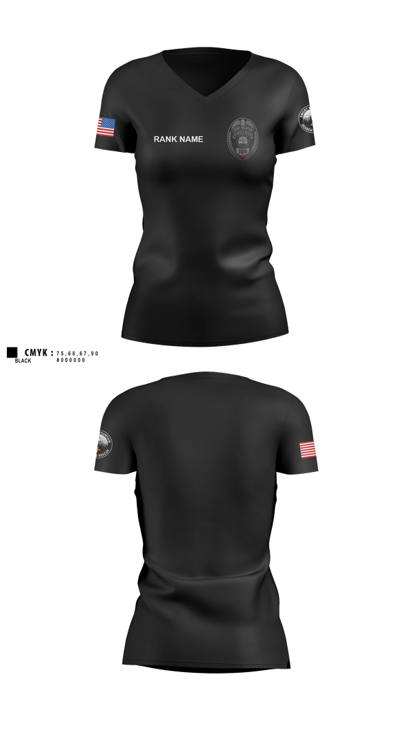 Smoky Mountain Search & Rescue Women's Short Sleeve V-neck Shirt - 3`