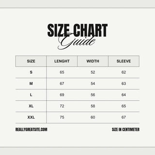New Jersey size chart