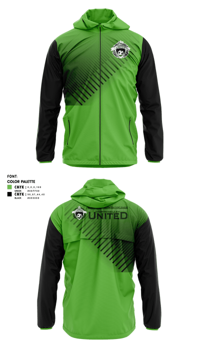 North Valley Youth Soccer League 32192697 Windbreaker - 1