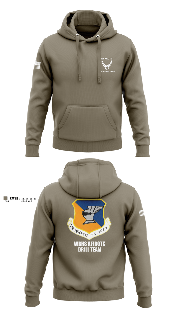 Hoodie, WBHS AFJROTC, Air Force, Teamtime, Team time, sublimation, custom sports apparel, team uniforms, spirit wear, spiritwear, sports uniforms, custom shirts, team store, custom team store, fundraiser sports, apparel fundraiser