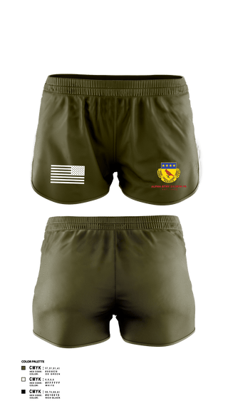 Women's Shorts, Alpha BTRY 2/138th FA, National Guard, Teamtime, Team time, sublimation, custom sports apparel, team uniforms, spirit wear, spiritwear, sports uniforms, custom shirts, team store, custom team store, fundraiser sports, apparel fundraiser