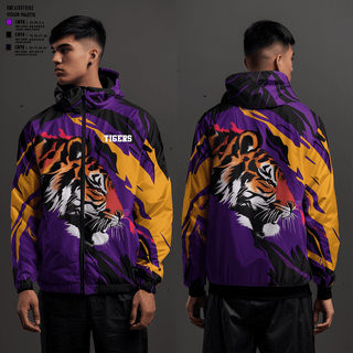 Windbreaker, Tigers, Men's Basketball, Teamtime, Team time, sublimation, custom sports apparel, team uniforms, spirit wear, spiritwear, sports uniforms, custom shirts, team store, custom team store, fundraiser sports, apparel fundraiser