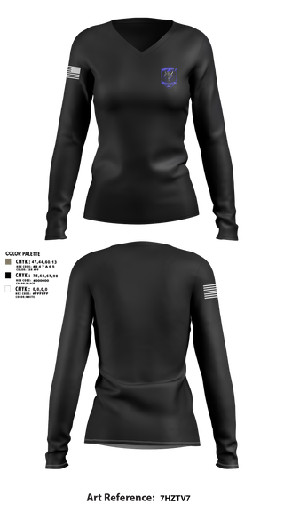 Women's Long Sleeve Vneck Shirt, DISTRICT 1 SECTOR 3, , Teamtime, Team time, sublimation, custom sports apparel, team uniforms, spirit wear, spiritwear, sports uniforms, custom shirts, team store, custom team store, fundraiser sports, apparel fundraiser