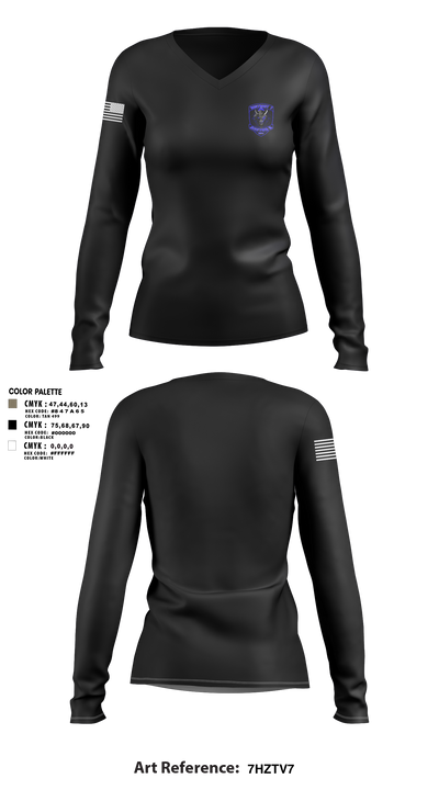 DISTRICT 1 SECTOR 3 60497467 Women's Long Sleeve V-neck Shirt - 3
