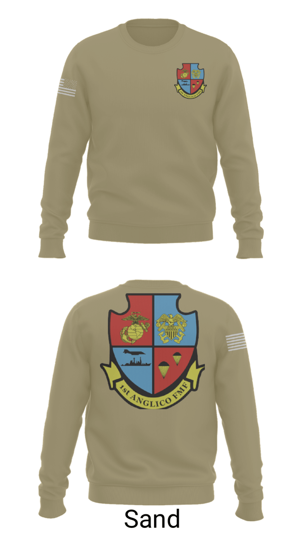 Crew Neck Sweatshirt, 1st Anglico, , Teamtime, Team time, sublimation, custom sports apparel, team uniforms, spirit wear, spiritwear, sports uniforms, custom shirts, team store, custom team store, fundraiser sports, apparel fundraiser