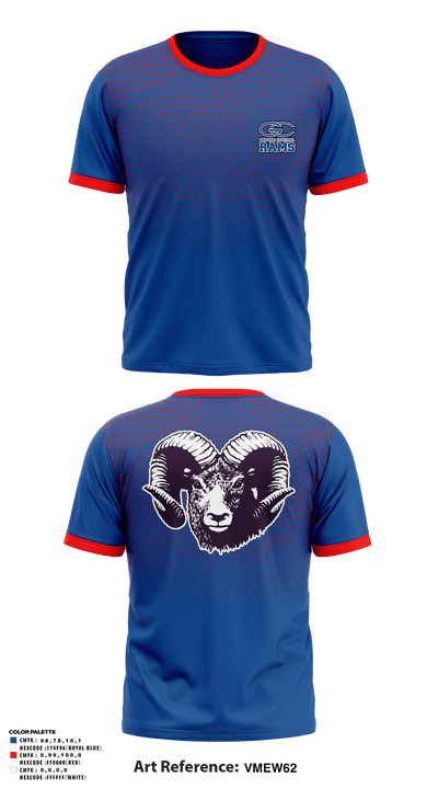 Greene Central Rams 3698079 Short Sleeve Performance Shirt - 1