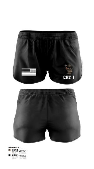 Women's Shorts, CRT 1, Army, Teamtime, Team time, sublimation, custom sports apparel, team uniforms, spirit wear, spiritwear, sports uniforms, custom shirts, team store, custom team store, fundraiser sports, apparel fundraiser