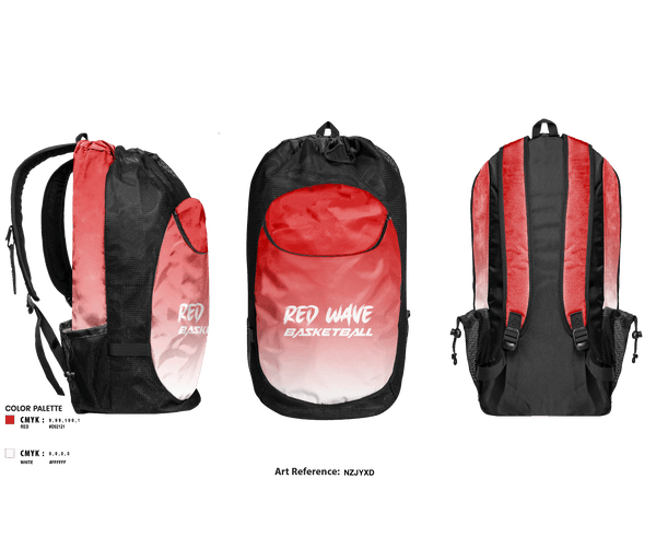 Gear Bag, Red wave, Women's Basketball, Teamtime, Team time, sublimation, custom sports apparel, team uniforms, spirit wear, spiritwear, sports uniforms, custom shirts, team store, custom team store, fundraiser sports, apparel fundraiser