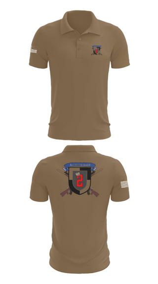 Short Sleeve Performance Polo, 2nd Battalion, Army, Teamtime, Team time, sublimation, custom sports apparel, team uniforms, spirit wear, spiritwear, sports uniforms, custom shirts, team store, custom team store, fundraiser sports, apparel fundraiser