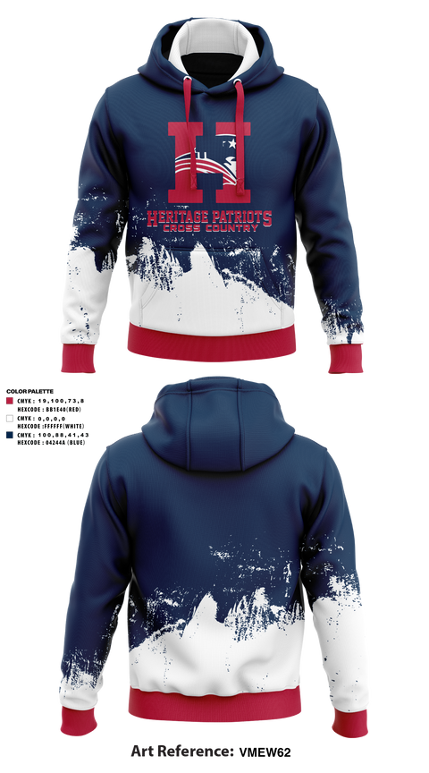 Hoodie, Heritage Patriots Cross Country, Cross Country, Teamtime, Team time, sublimation, custom sports apparel, team uniforms, spirit wear, spiritwear, sports uniforms, custom shirts, team store, custom team store, fundraiser sports, apparel fundraiser