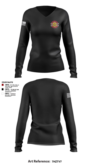 Women's Long Sleeve Vneck Shirt, 66 Transportation Company, , Teamtime, Team time, sublimation, custom sports apparel, team uniforms, spirit wear, spiritwear, sports uniforms, custom shirts, team store, custom team store, fundraiser sports, apparel fundraiser