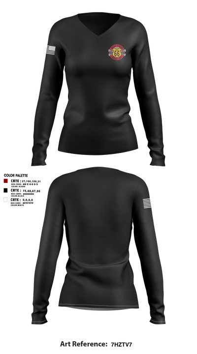 66 Transportation Company 52300431 Women's Long Sleeve V-neck Shirt - 3