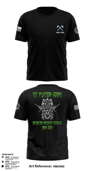 Short Sleeve Performance Shirt, A-CO 2-113th Infantry, Army, Teamtime, Team time, sublimation, custom sports apparel, team uniforms, spirit wear, spiritwear, sports uniforms, custom shirts, team store, custom team store, fundraiser sports, apparel fundraiser