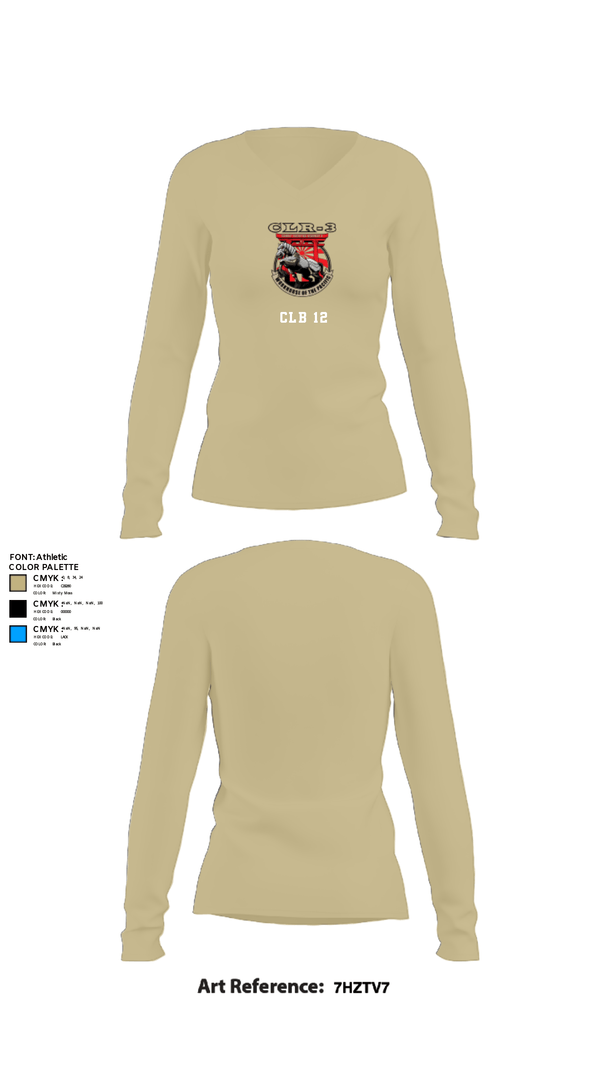 Women's Long Sleeve Vneck Shirt, CLB 12, Marines, Teamtime, Team time, sublimation, custom sports apparel, team uniforms, spirit wear, spiritwear, sports uniforms, custom shirts, team store, custom team store, fundraiser sports, apparel fundraiser