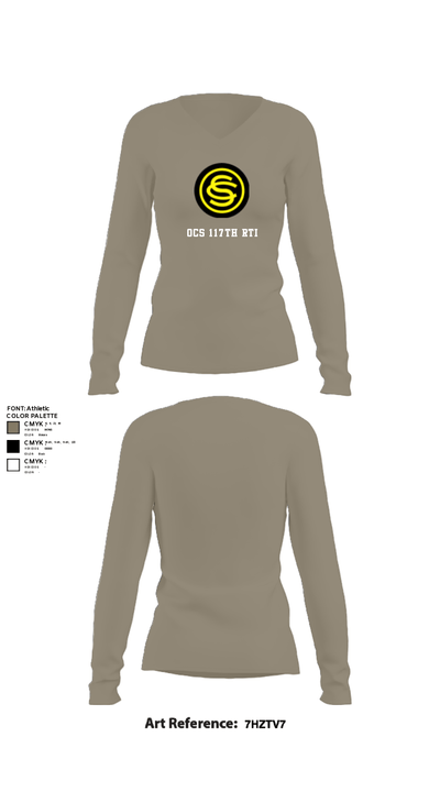 OCS 117th RTI 76770798 Women's Long Sleeve V-neck Shirt - 59