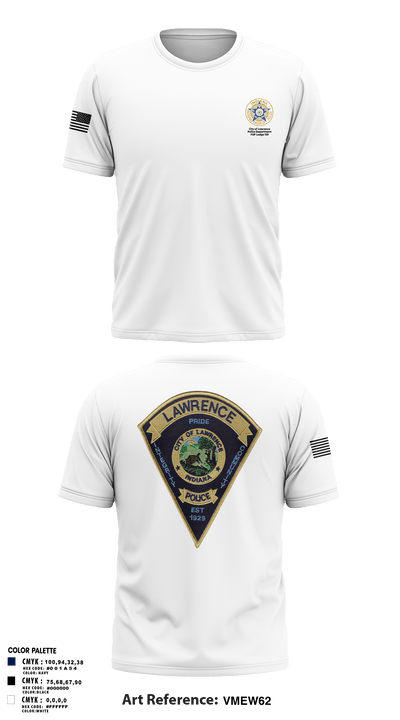 Lawrence Police FOP 1599 95636349 Old School Cotton Feel Shirt - 195