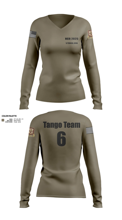 1/204th ADA 3113365 Women's Long Sleeve V-neck Shirt - 23