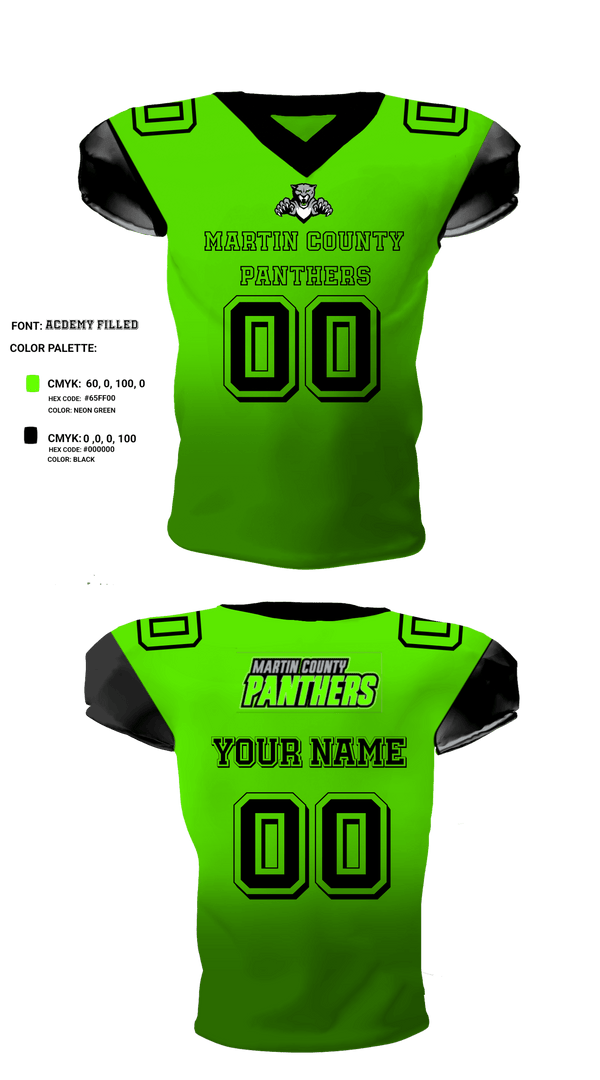 Football Jersey, Martin County Panthers Football And Cheer, Football, Teamtime, Team time, sublimation, custom sports apparel, team uniforms, spirit wear, spiritwear, sports uniforms, custom shirts, team store, custom team store, fundraiser sports, apparel fundraiser