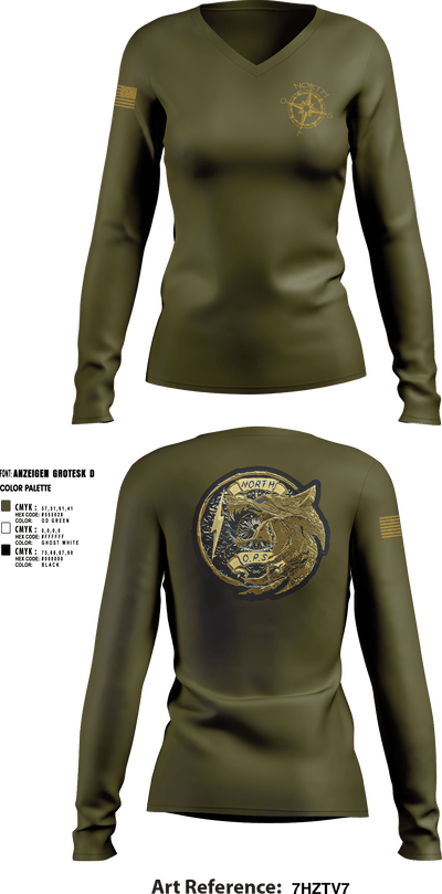 NIRT 4083324 Women's Long Sleeve V-neck Shirt - 17