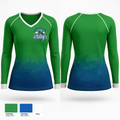 Emerald High Swim Aeroaunts 14114114 Women's Long Sleeve V-neck Shirt - 1