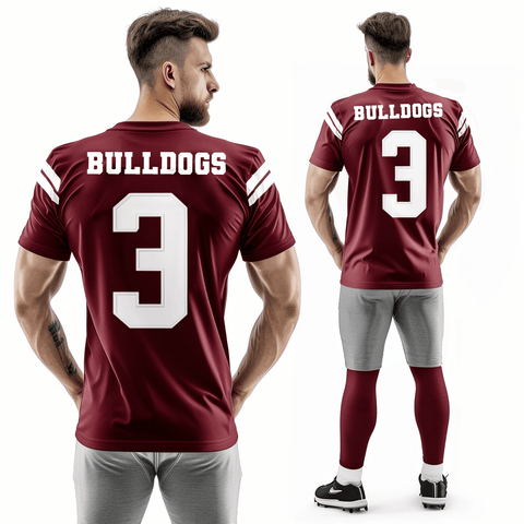 Football Jersey, Bulldogs, Football, Teamtime, Team time, sublimation, custom sports apparel, team uniforms, spirit wear, spiritwear, sports uniforms, custom shirts, team store, custom team store, fundraiser sports, apparel fundraiser