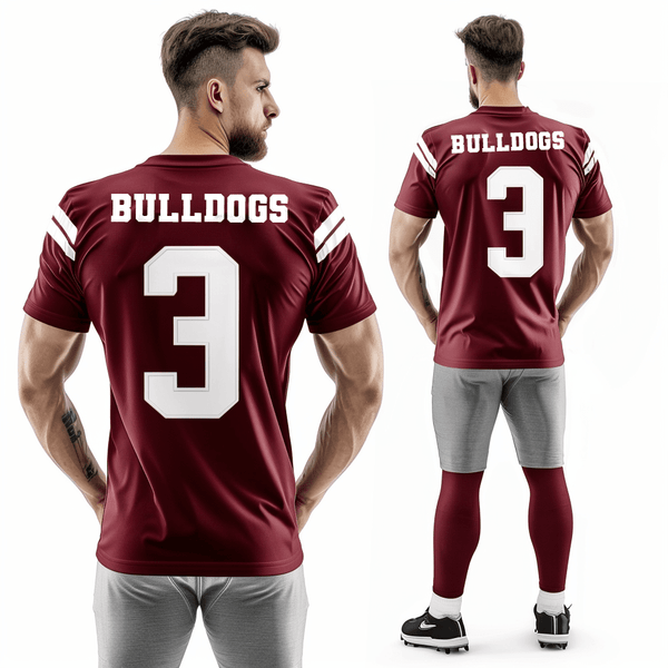 Football Jersey, Bulldogs, Football, Teamtime, Team time, sublimation, custom sports apparel, team uniforms, spirit wear, spiritwear, sports uniforms, custom shirts, team store, custom team store, fundraiser sports, apparel fundraiser